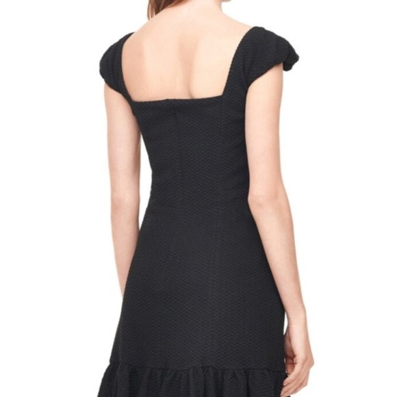 NWT Rebecca Taylor Black Cap Sleeve Texture Dress 4 - Picture 5 of 16